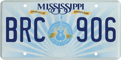 MS license plate BRC906