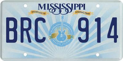 MS license plate BRC914