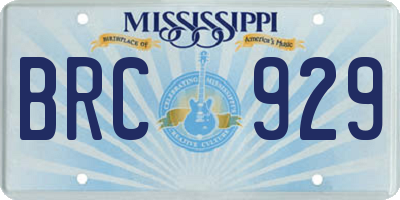 MS license plate BRC929
