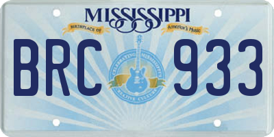 MS license plate BRC933