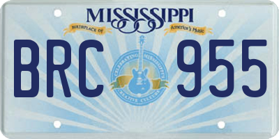 MS license plate BRC955