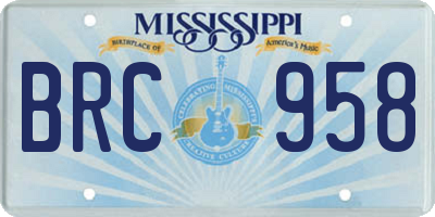 MS license plate BRC958