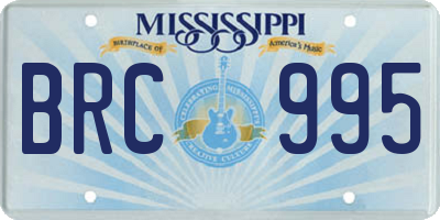 MS license plate BRC995