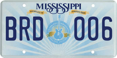 MS license plate BRD006