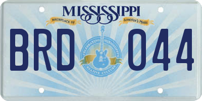 MS license plate BRD044