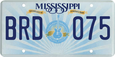 MS license plate BRD075