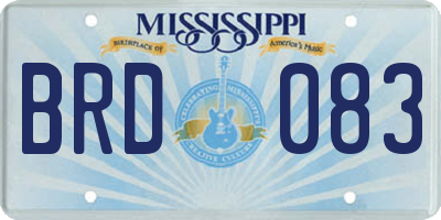 MS license plate BRD083