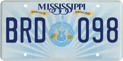 MS license plate BRD098