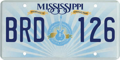 MS license plate BRD126