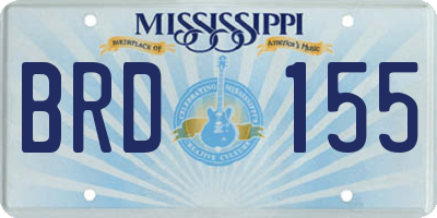 MS license plate BRD155