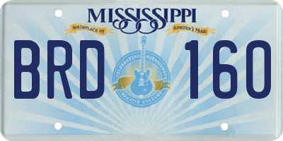MS license plate BRD160