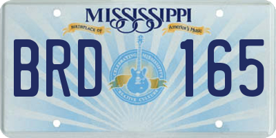 MS license plate BRD165