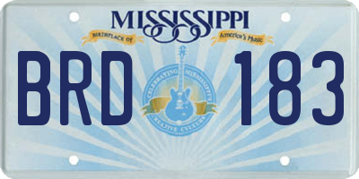 MS license plate BRD183