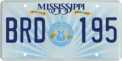 MS license plate BRD195