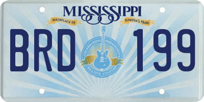 MS license plate BRD199