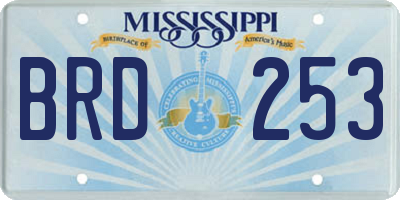 MS license plate BRD253