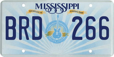 MS license plate BRD266