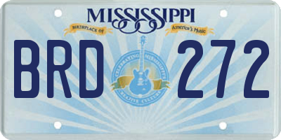 MS license plate BRD272