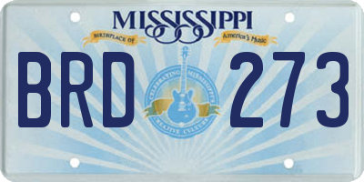 MS license plate BRD273