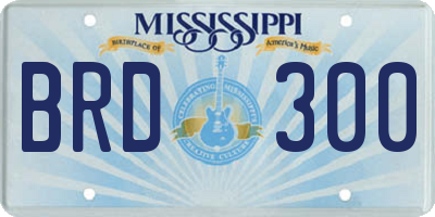 MS license plate BRD300