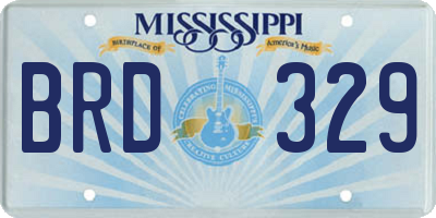 MS license plate BRD329