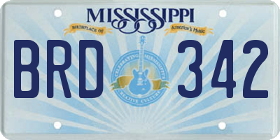 MS license plate BRD342