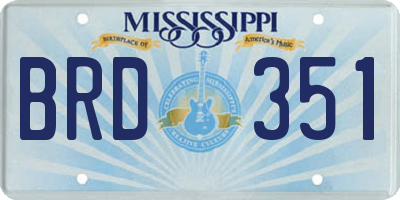 MS license plate BRD351