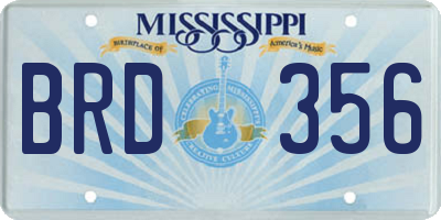 MS license plate BRD356