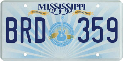 MS license plate BRD359