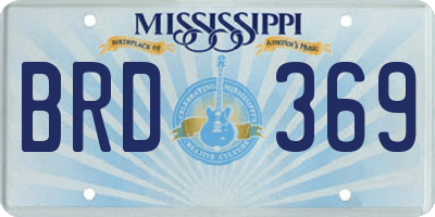 MS license plate BRD369