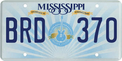 MS license plate BRD370