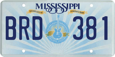 MS license plate BRD381