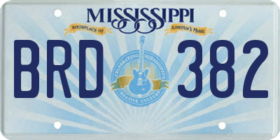 MS license plate BRD382