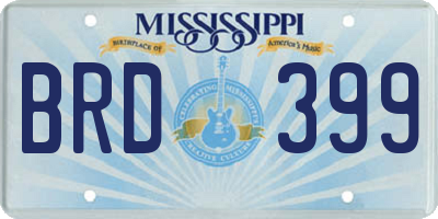 MS license plate BRD399