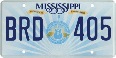 MS license plate BRD405