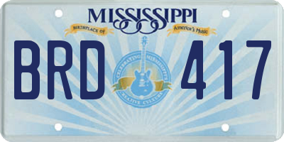 MS license plate BRD417