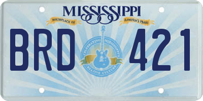 MS license plate BRD421