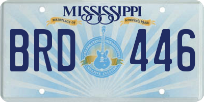 MS license plate BRD446