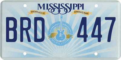MS license plate BRD447