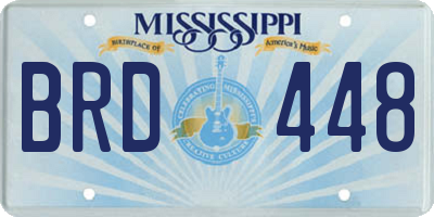 MS license plate BRD448