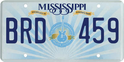 MS license plate BRD459