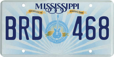 MS license plate BRD468