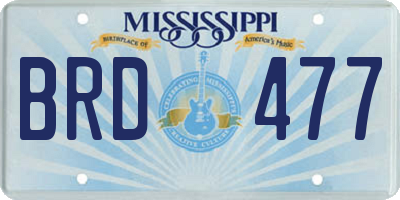 MS license plate BRD477