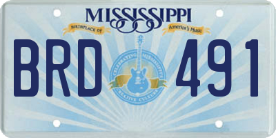 MS license plate BRD491