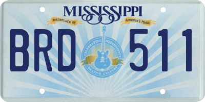 MS license plate BRD511