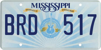 MS license plate BRD517