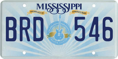 MS license plate BRD546