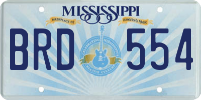 MS license plate BRD554