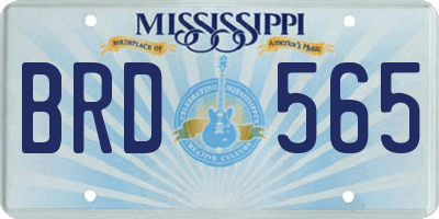 MS license plate BRD565