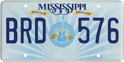 MS license plate BRD576